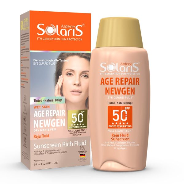 ضد آفتاب ضد چروک رنگی ایج ریپیر نیوژن ( بژ طبیعی ) +SPF 50 مناسب دور چشم سولاریس