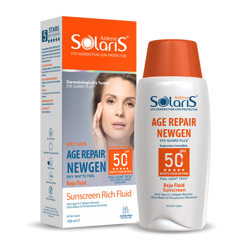 ضد آفتاب ضد چروک فاقد رنگ ایج ریپیر نیوژن (بی رنگ) +SPF50 مناسب دور چشم سولاریس