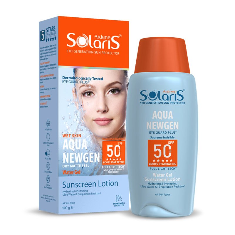 ضد آفتاب آبرسان آکوا نیوژن +SPF50 واتر ژل کاملا نامرئی سولاریس